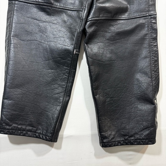 Leather Motorcycle Chaps Over Pants Adjustable 3XL Bikercore Biker Rocker Vtg - Picture 5 of 13